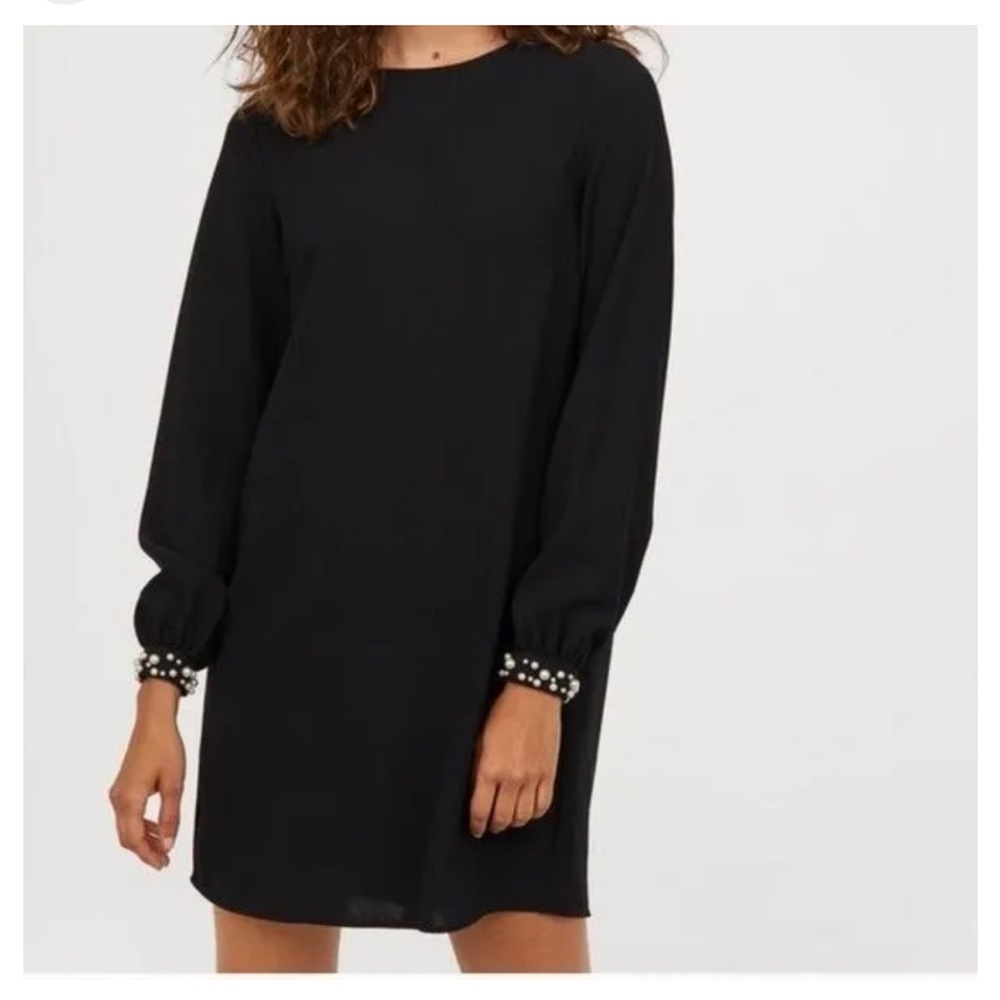 H&M Pearl Trim Shift Dress
